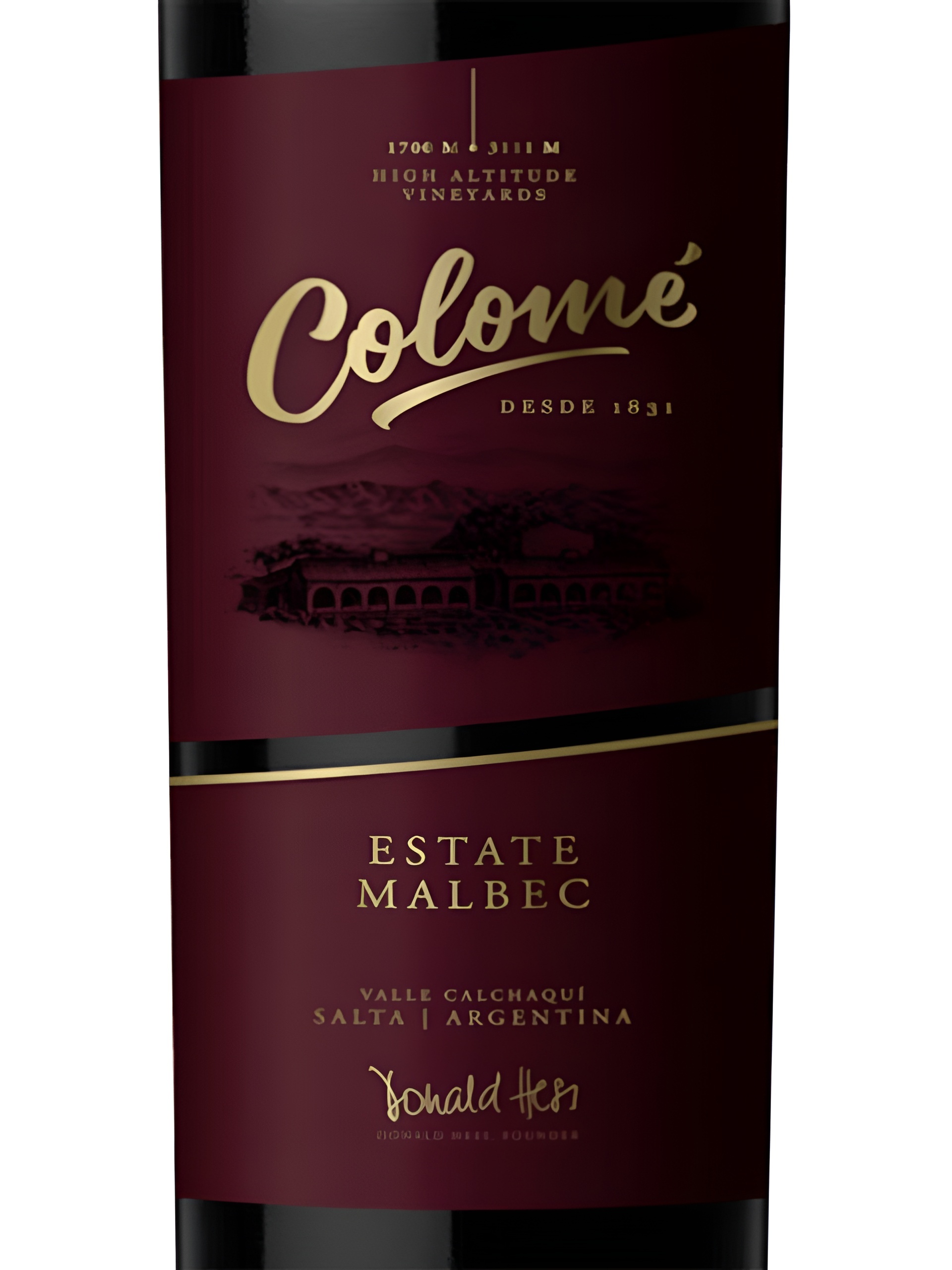 Colomé Malbec Estate Cafayate Salta 2021, Malbec from Salta, Argentina, sold via WHWC. 