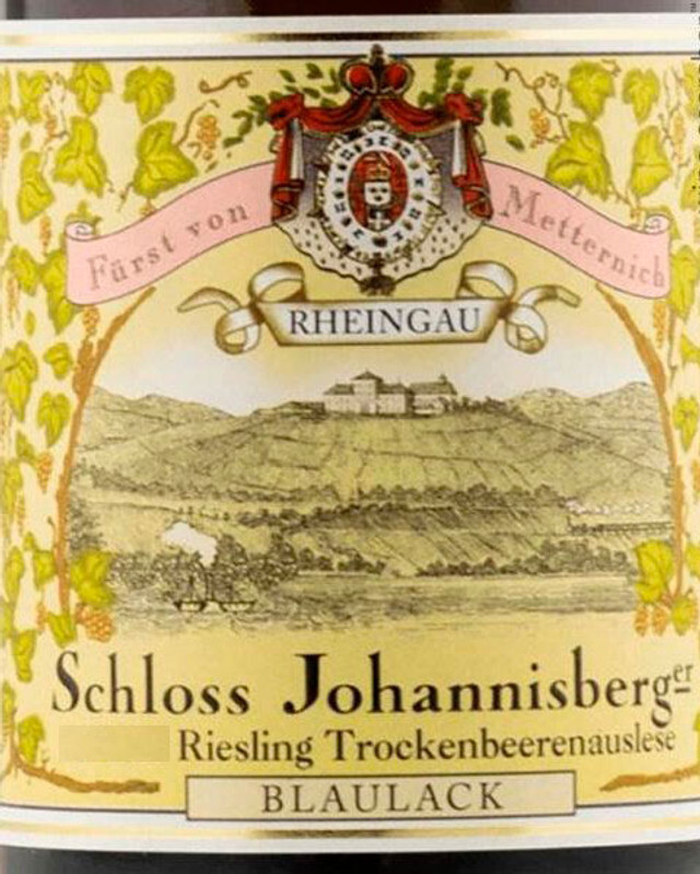 A bottle of Riesling Trockenbeerenauslese, a lovely German wine made from grapes affected by noble rot. 