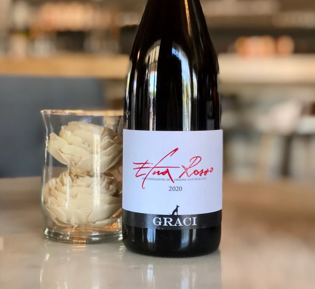 A bottle of Graci Etna Rosso 2023 on offer from the Woodland Hills Wine Company.