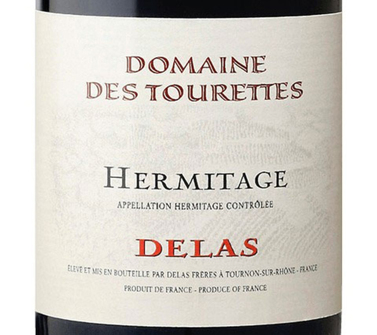 Delas Frères Hermitage Domaine des Tourettes 2018 Syrah/Shiraz from Northern Rhône, Rhône, France. 