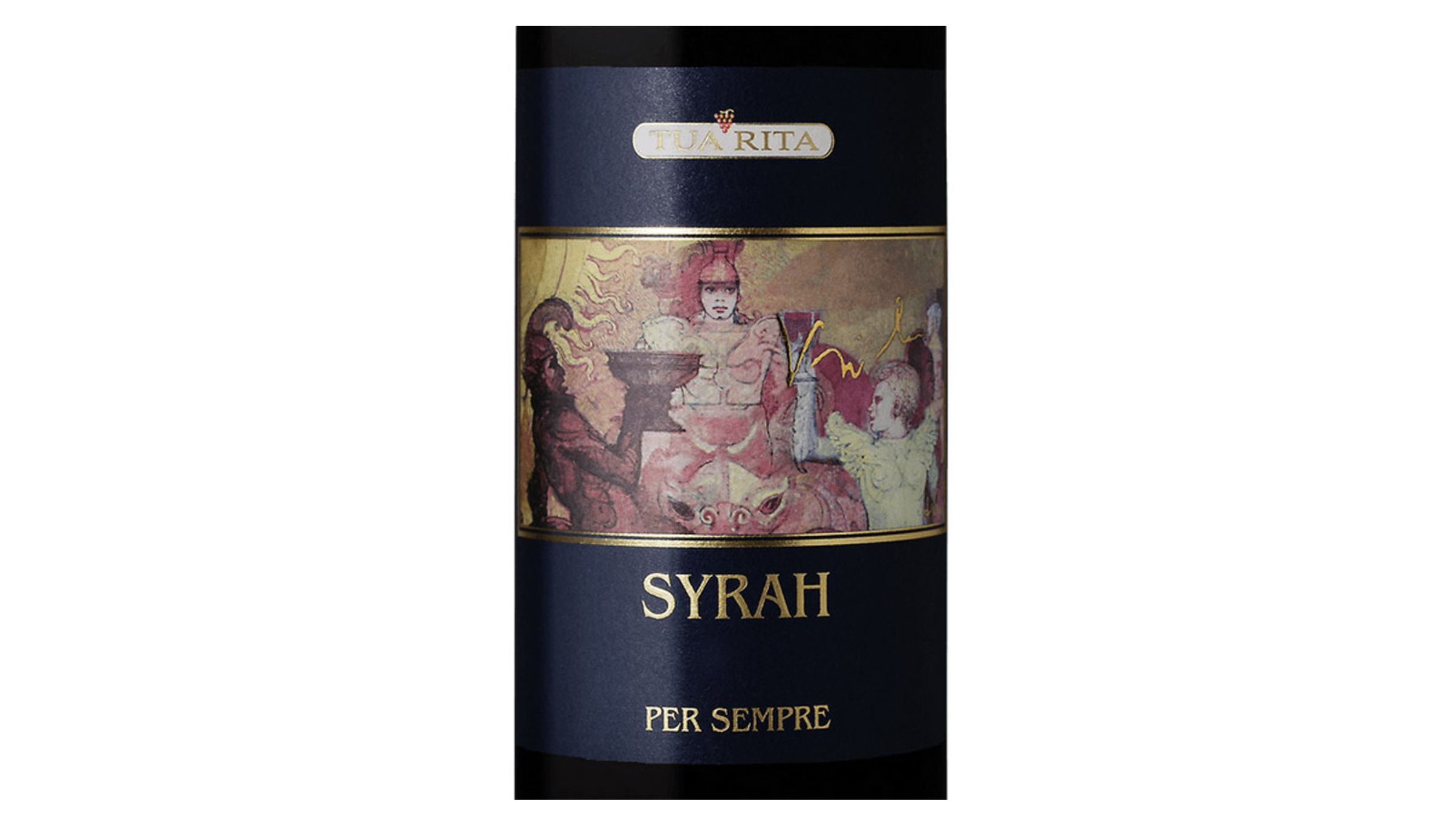  A bottle of Tua Rita Syrah Toscana Per Sempre 2018 Syrah/Shiraz from Tuscany, Italy.  